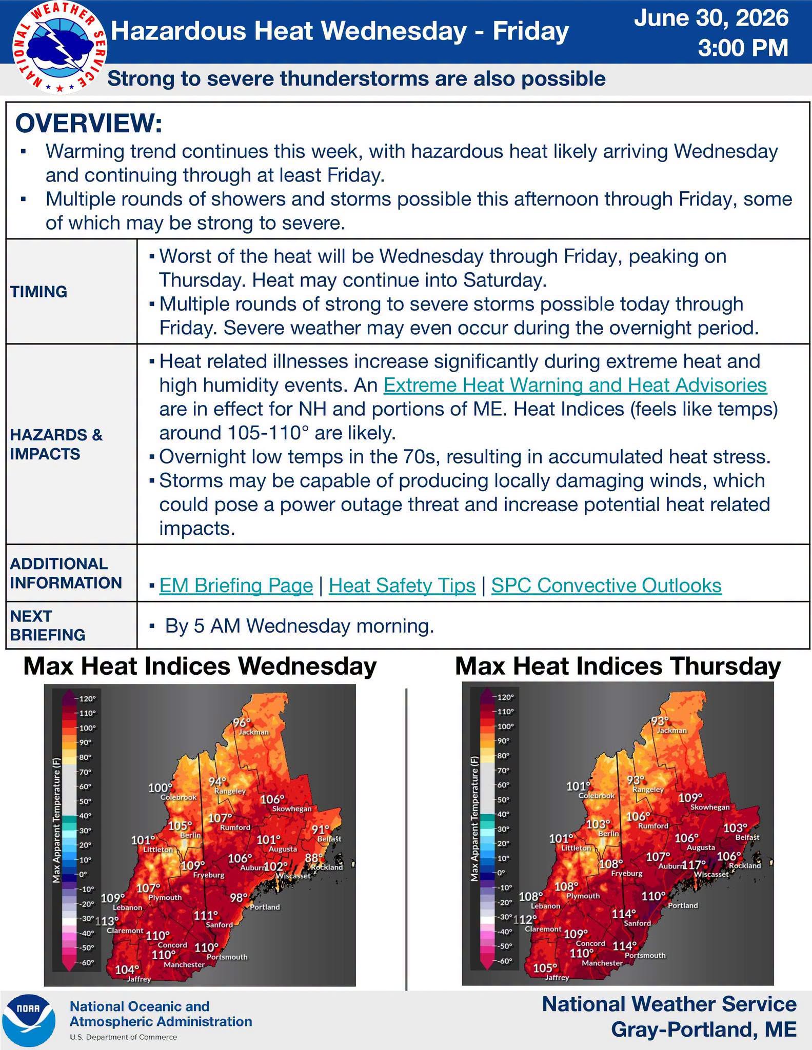 06.30.2026_National Weather Service_Extreme Heat Warning Infografic